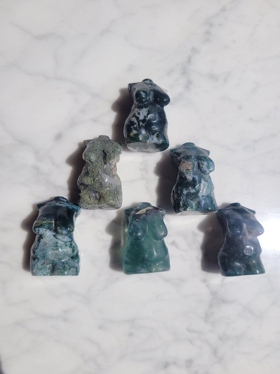 Thumbnail: Moss Agate Goddess Carving