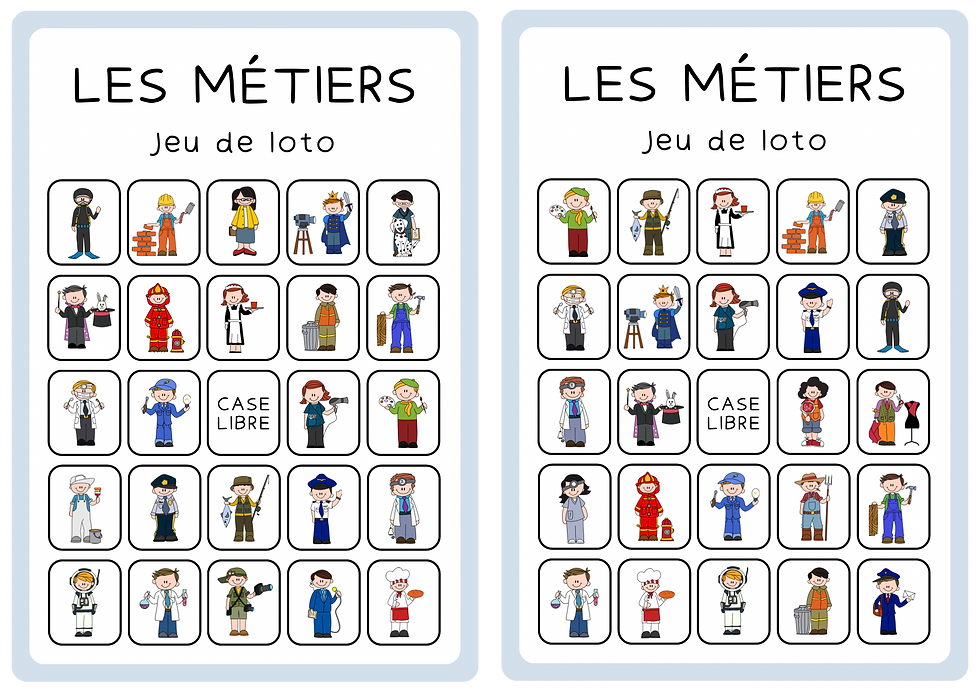 Miniature : Jeu de loto – Les métiers