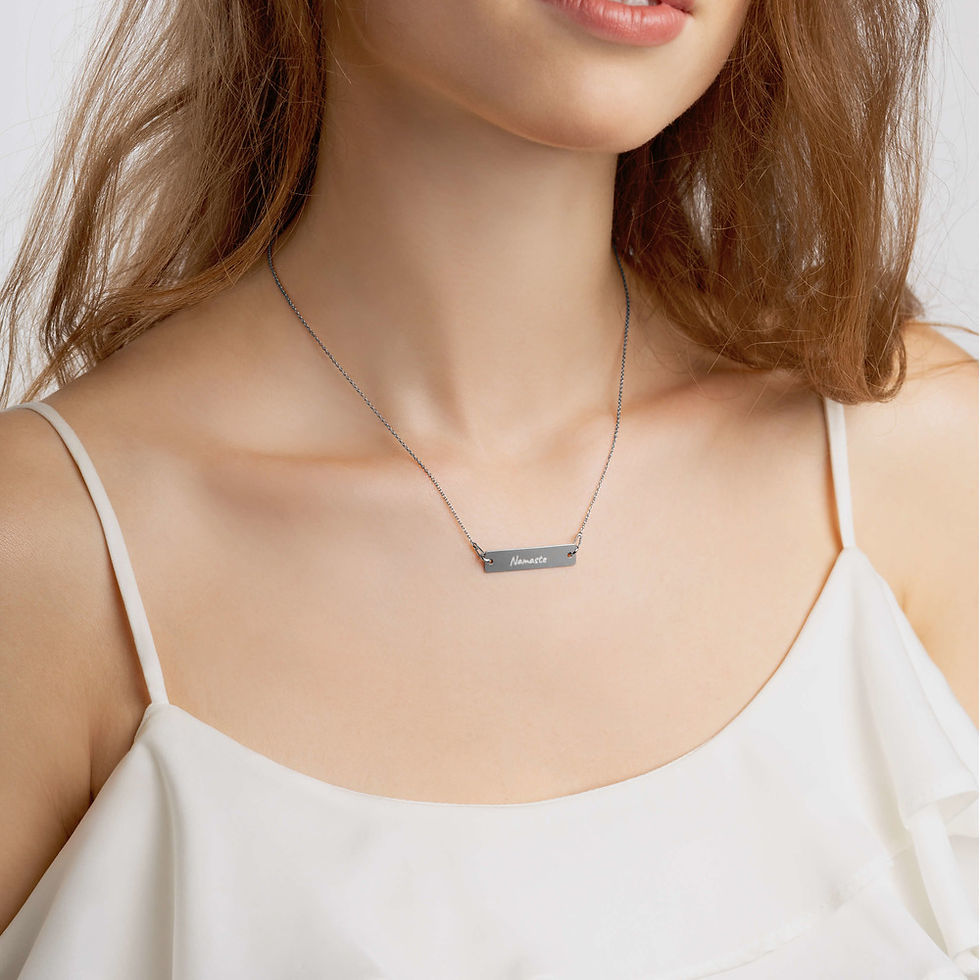 Miniaturbild: Engraved Silver Bar Chain Necklace