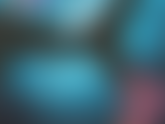 Abstract underwater scene with a large dark shark-like silhouette over blue bubbles, plus glitchy pixel blocks in corners