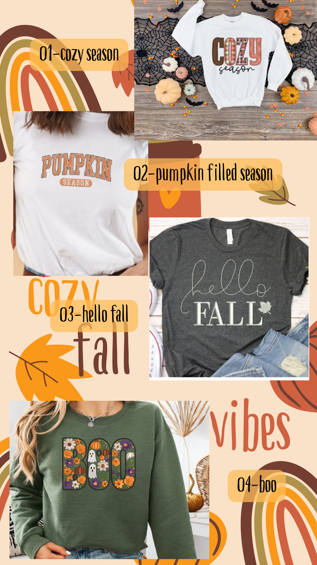 Sweatshirt with fall embroidery