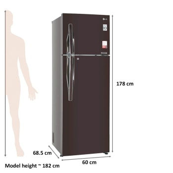 Thumbnail: LG 360 Litres 2 Star Frost Free Inverter Double Door Refrigerator