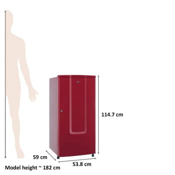 Thumbnail: LG 185 Litres 2 Star Direct Cool Single Door Refrigerator