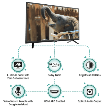 Thumbnail: Croma 80cm (32 Inch) HD Ready LED Android Smart TV