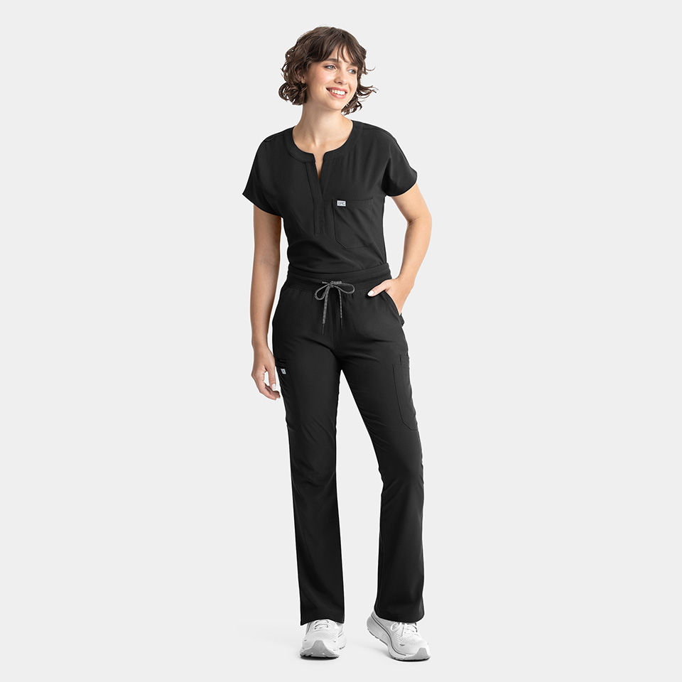 Thumbnail: Women's Flare Leg Yoga Waistband Scrub Pant Style 9813