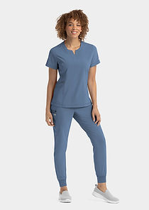 Women's Notched NeckTop in style 4802 in color Glacier Lake