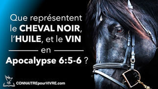 Que représentent le cheval noir, l’huile, et le vin en Apocalypse 6:5-6 ?