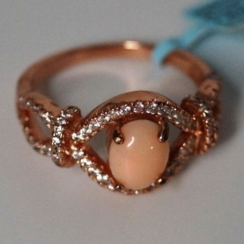 Thumbnail: SSRGP100ANG Ladies Angel Skin Coral Ring