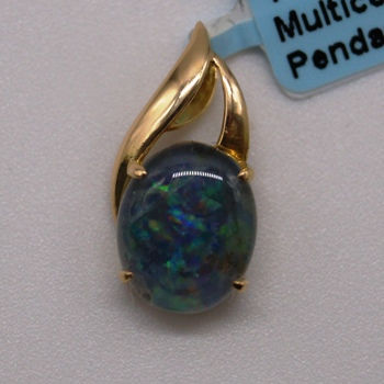 Thumbnail: 18KY120OPALP Ladies Multi-Color L.R. Opal Pendant