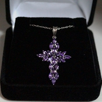 Thumbnail: SS325tAMYCRS Large Amethyst Cross & Necklace