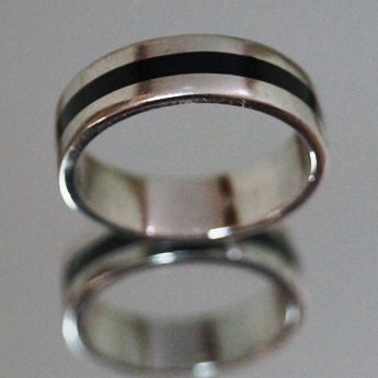 Thumbnail: SSBKONYXMIR Gents Estate Black Onyx Inlay Ring