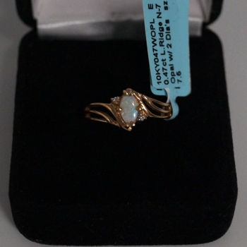 Thumbnail: 10KY047WOPL Ladies Lightning Ridge Opal Ring