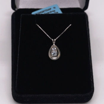 Thumbnail: 10KW025tDIAP Ladies Teardrop Swing Pendant and Necklace