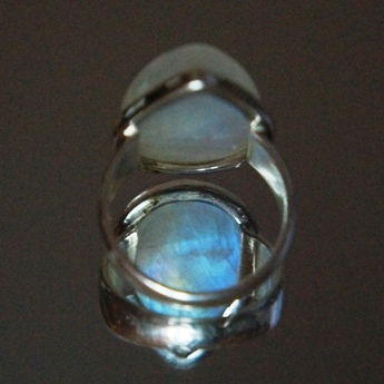 Thumbnail: SS23x16MOON Ladies Rainbow Moonstone Ring
