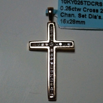 Thumbnail: 10KY025tDCRS Large Channel Set Diamond Cross