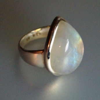 Thumbnail: SS23x16MOON Ladies Rainbow Moonstone Ring