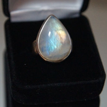 Thumbnail: SS23x16MOON Ladies Rainbow Moonstone Ring
