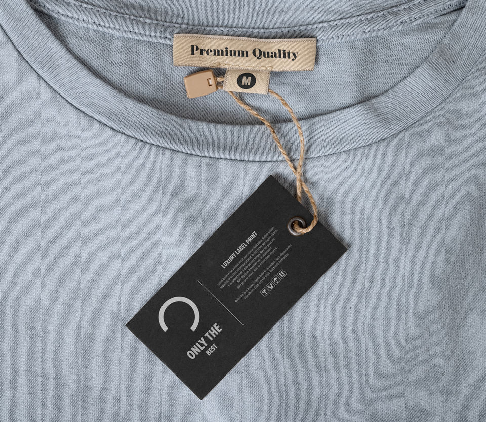 T-shirt tags and labels