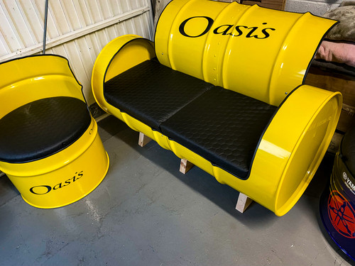 Two Seater Oil Drum Sofa | Custom Oil Drums NE