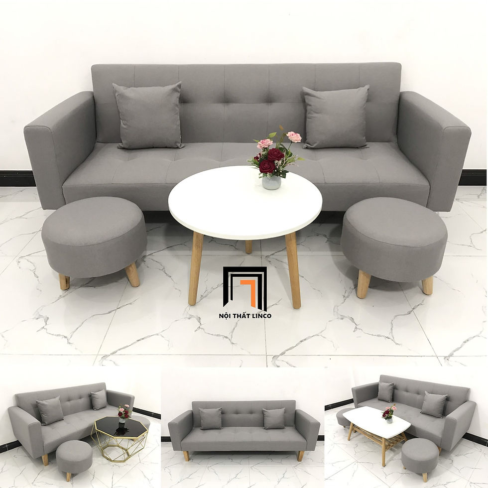 bộ ghế sofa xám trắng