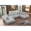 Hình thu nhỏ: Set ghế sofa U vải nỉ chia múi UT32 Reindy dài 3m15 xám đen