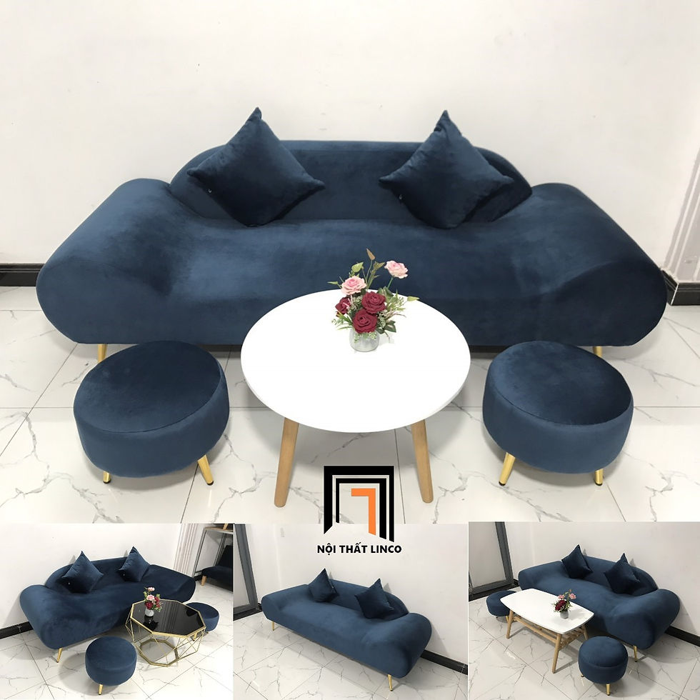 bộ ghế sofa xanh đậm