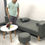 Hình thu nhỏ: Bộ bàn ghế sofa giường xám đen phòng khách dài 2m