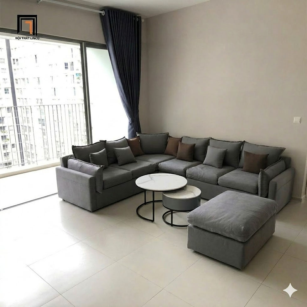 sofa góc xám đậm