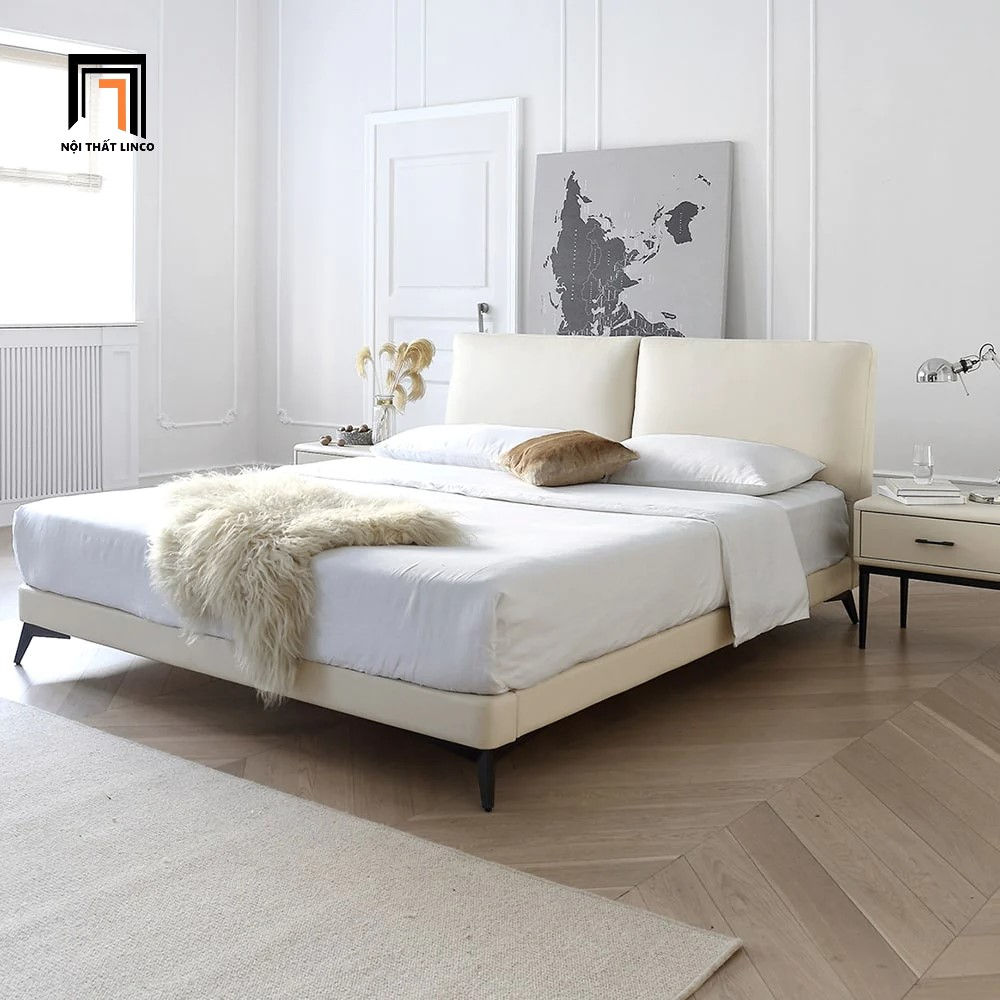 Giường ngủ bọc vải GN45 Clara phòng ngủ căn hộ chung cư