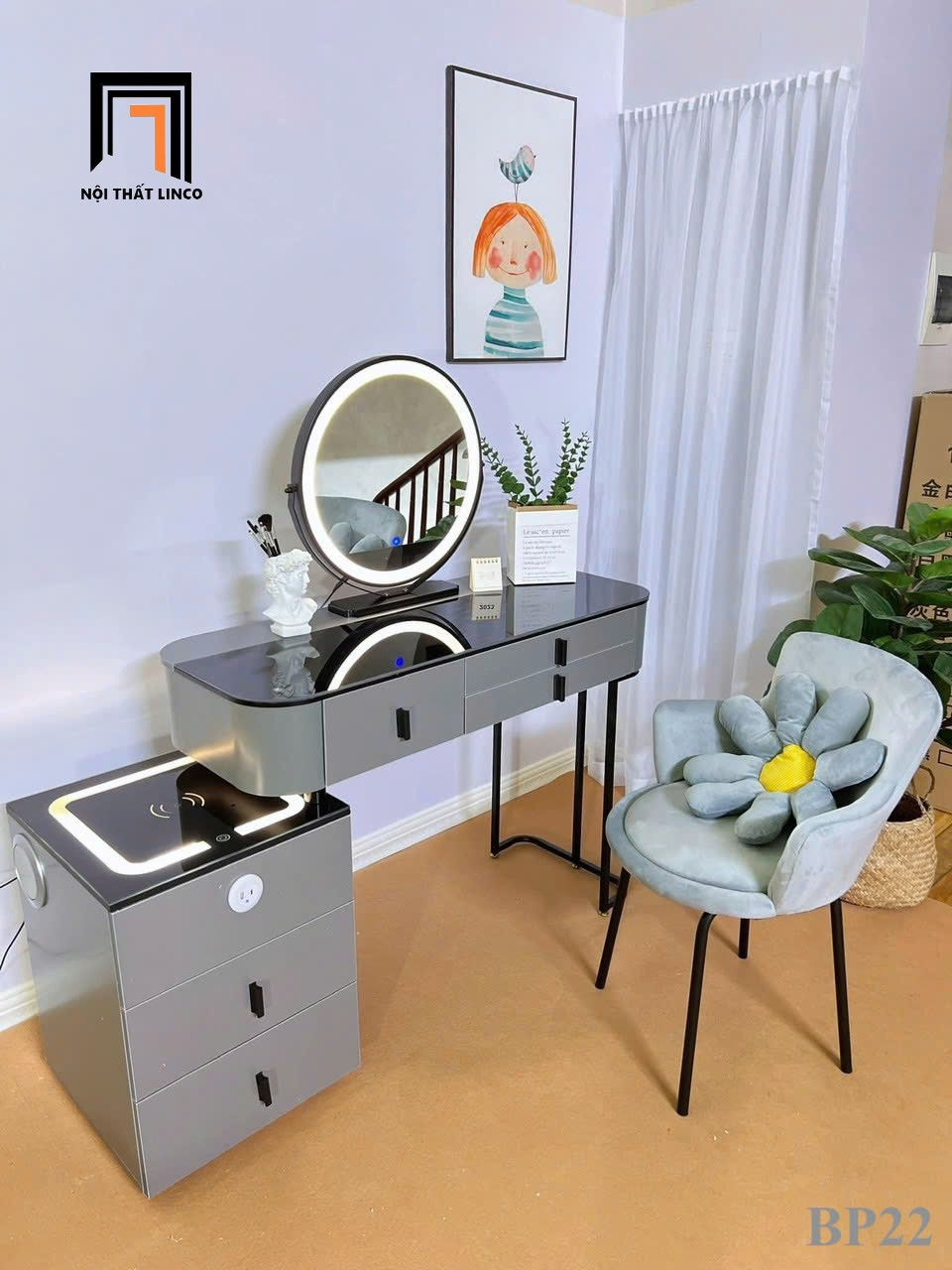 Hình thu nhỏ: Tủ phấn hộc kéo cao cấp BP22-AK 1m kiểu dáng hiện đại