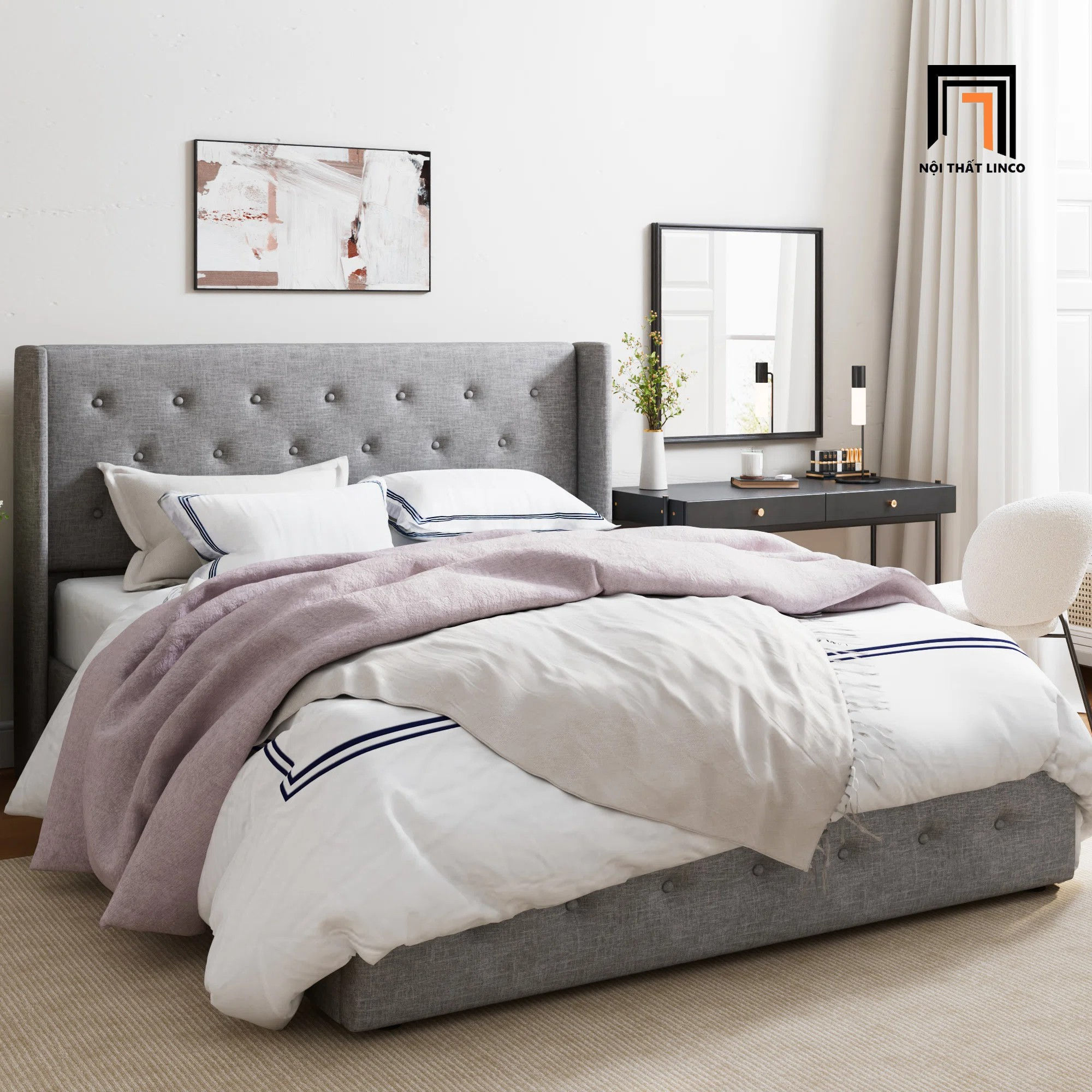 giường ngủ bọc vải