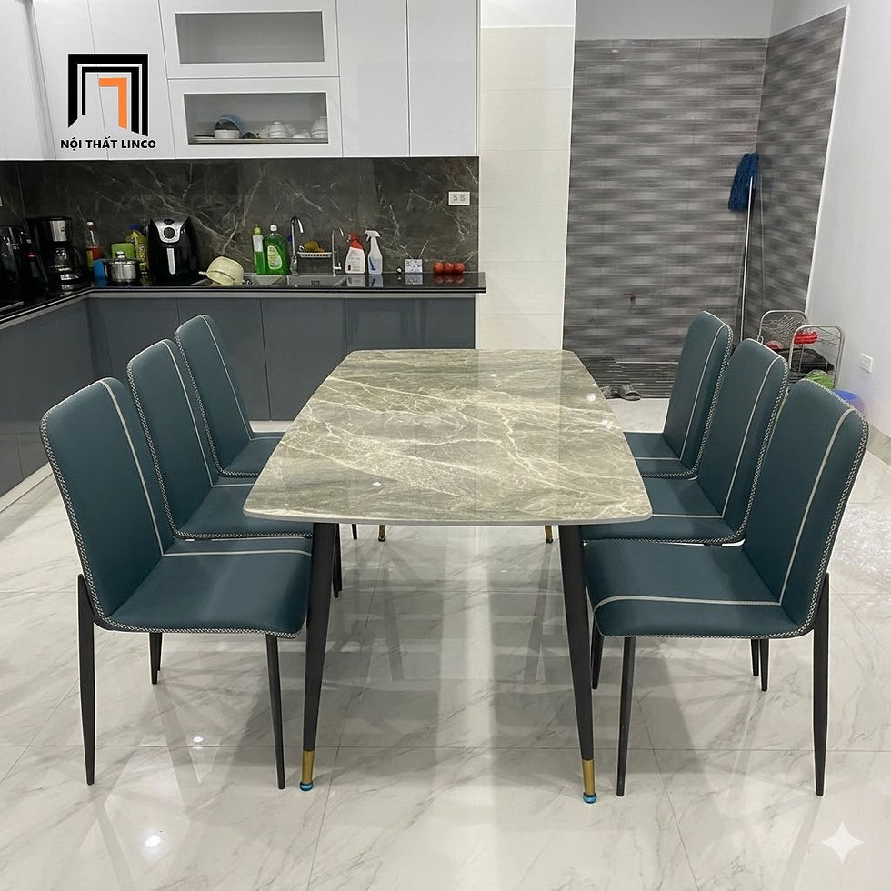 set bàn ăn đá hiện đại
