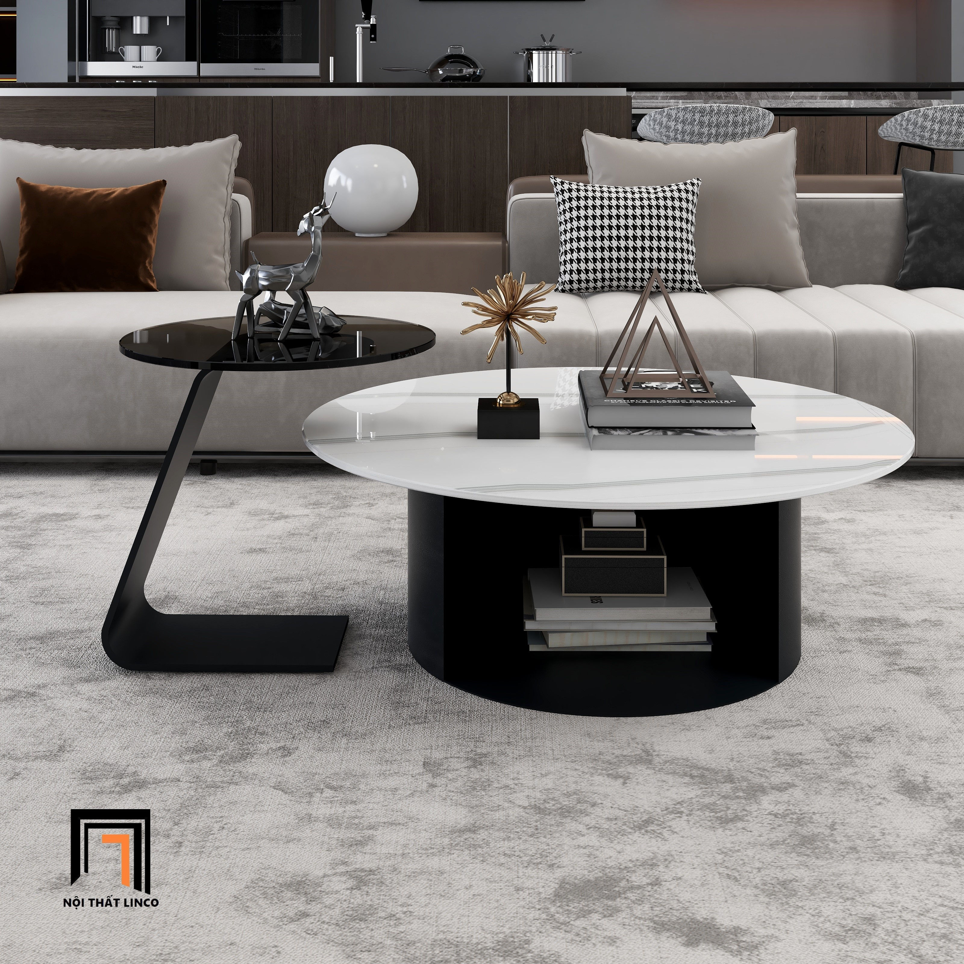 Cặp bàn sofa phòng khách xinh BSF72 Timpas hiện đại