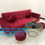 Hình thu nhỏ: Bộ ghế sofa bed giường tay vịn màu đỏ rẻ đẹp dài 2m