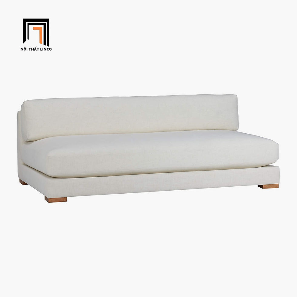 Hình thu nhỏ: Ghế sofa văng thư giãn 2m GT4 Pizza vải nỉ màu trắng kem