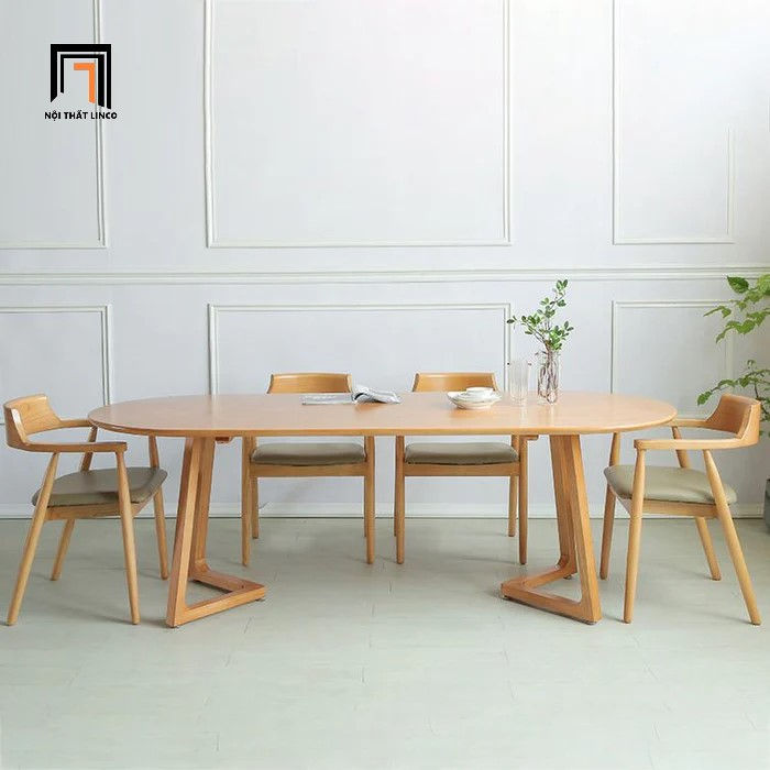 Hình thu nhỏ: Set bàn ghế ăn 1m6 hình oval 25-KH6-G32-B92Oval 6 người