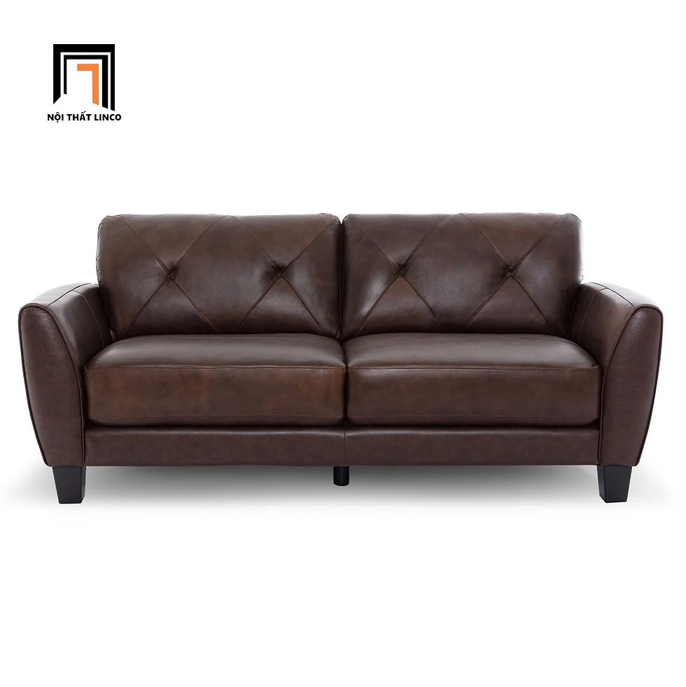 Hình thu nhỏ: Bộ ghế sofa da Pu nâu đậm KT142 Nayelys phong cách Âu