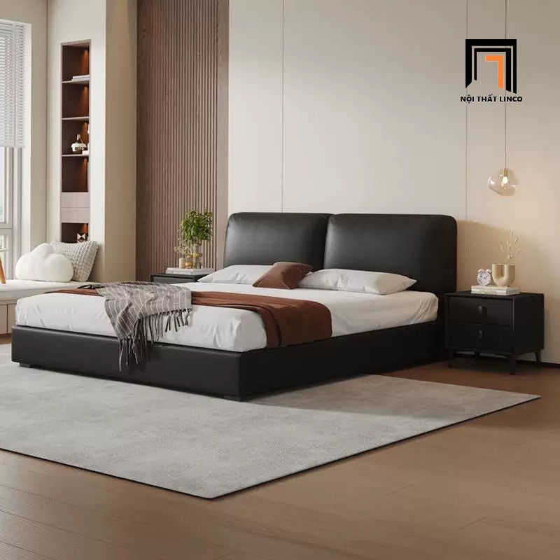 Hình thu nhỏ: Giường ngủ 1m6 x 2m da GN98 Fiskes kiểu dáng trẻ trung