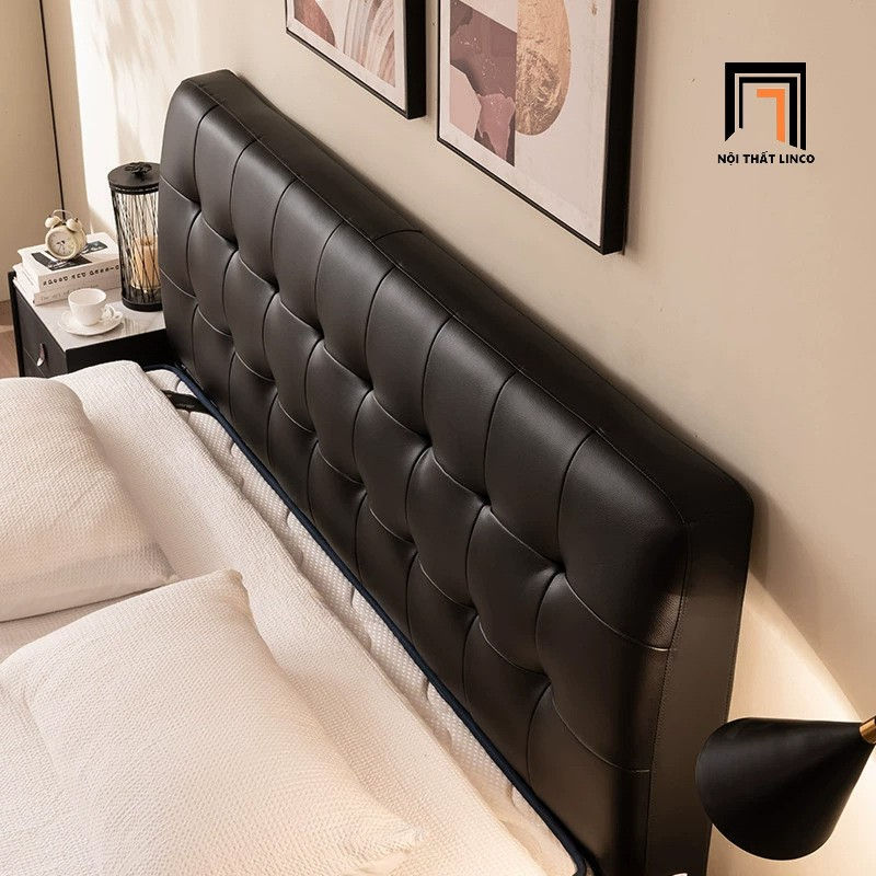 Hình thu nhỏ: Giường bọc da giật lún hiện đại GN99 Crysler màu đen