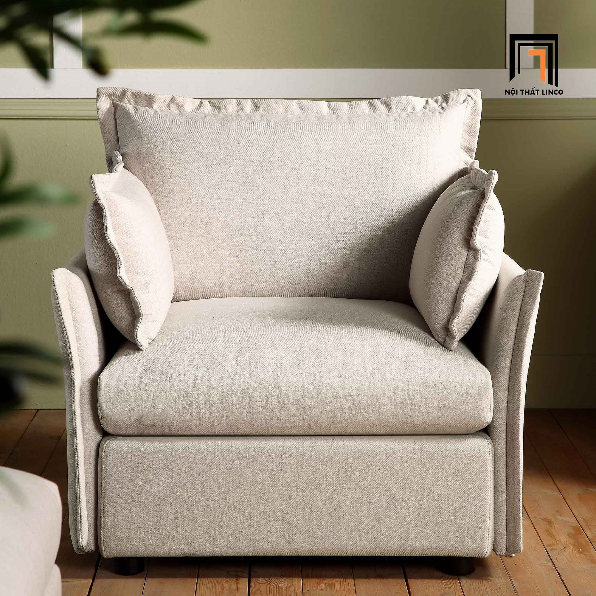 Ghế sofa đơn xám trắng DT84 Byron thư giãn cho gia đình