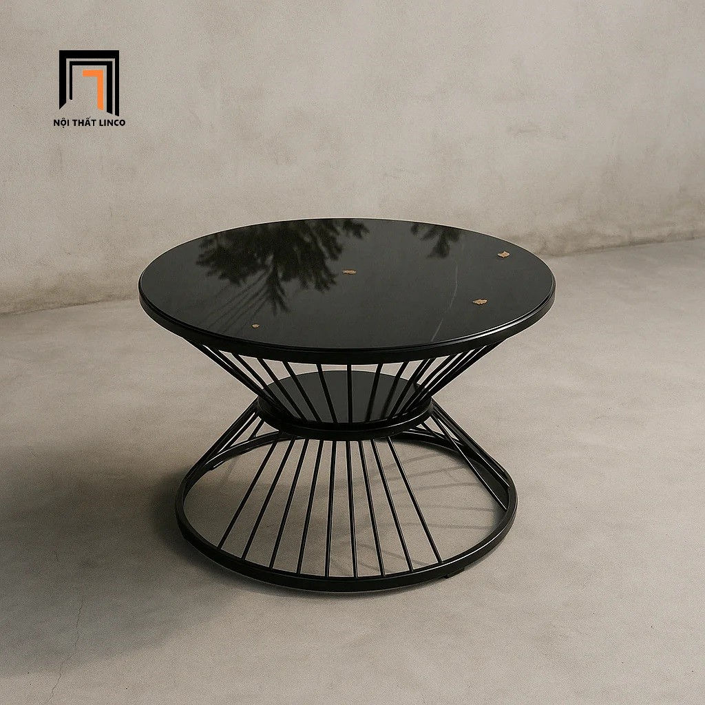 Bàn sofa phòng khách nhỏ BTPK2 Jawli 60cm sơn màu đen