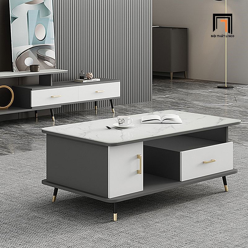 Hình thu nhỏ: Bàn sofa mặt đá xám chữ nhật BSF32 Sander 1m x 50 giá rẻ