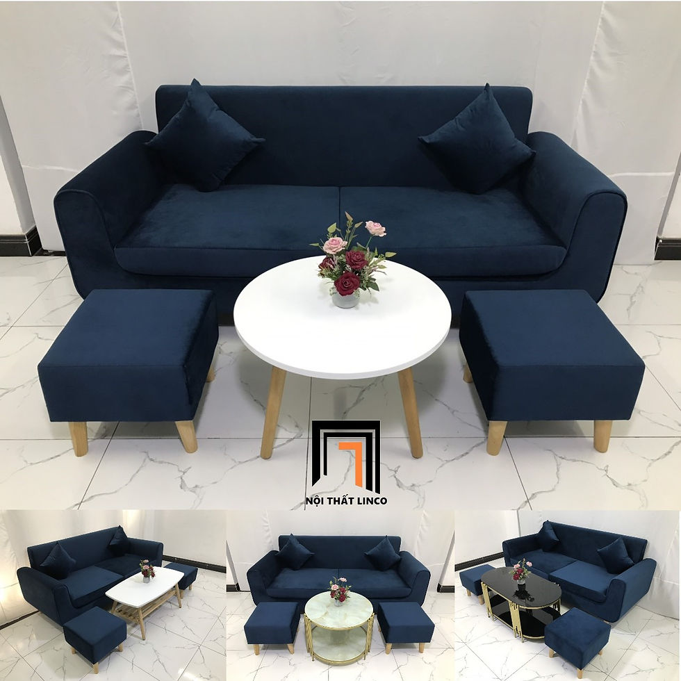 bộ ghế sofa xanh đậm