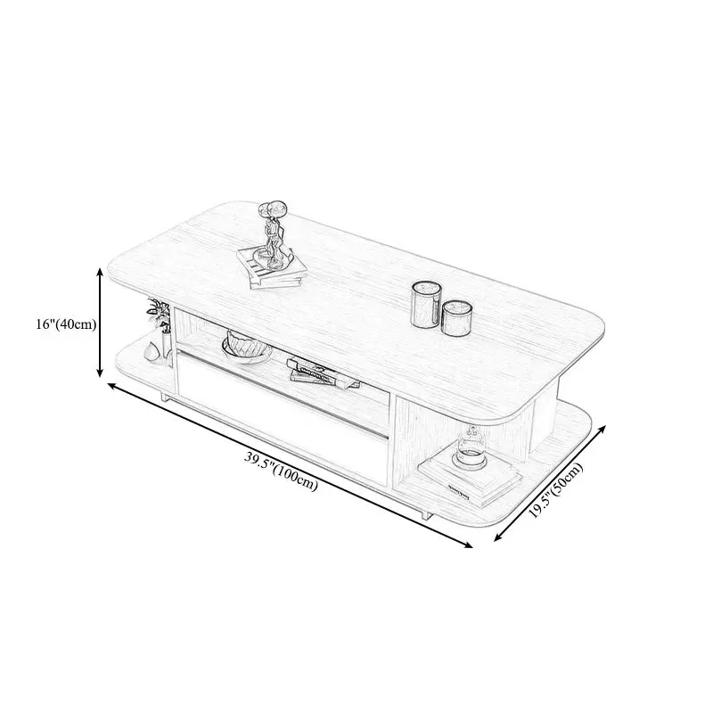 Hình thu nhỏ: Bàn trà phòng khách sang trọng BSF11 Tray 1m mặt đá trắng