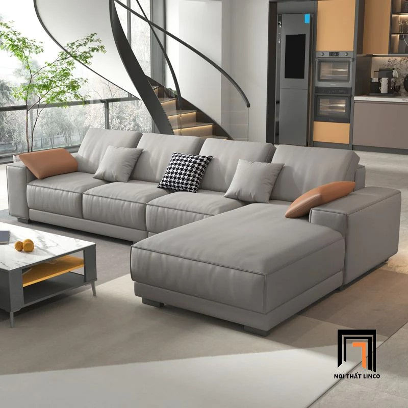 Hình thu nhỏ: sofa da xám trắng