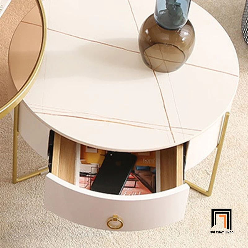 Hình thu nhỏ: Cặp bàn sofa phòng khách BSF6 Colen hộc kéo xinh xắn