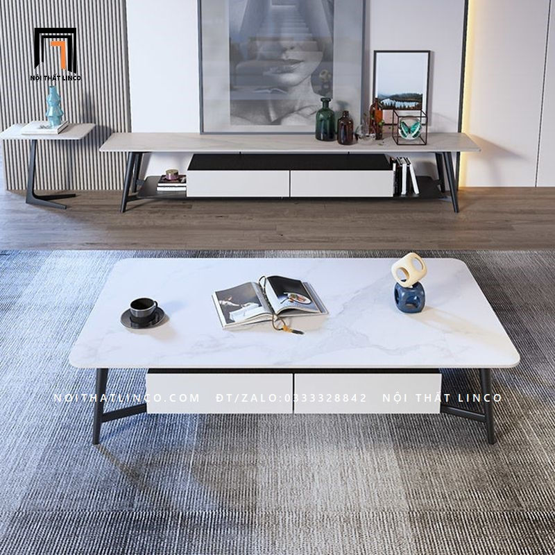 Hình thu nhỏ: Bàn sofa chữ nhật BSF8 Camis dài 1m1 có hộc kéo để đồ