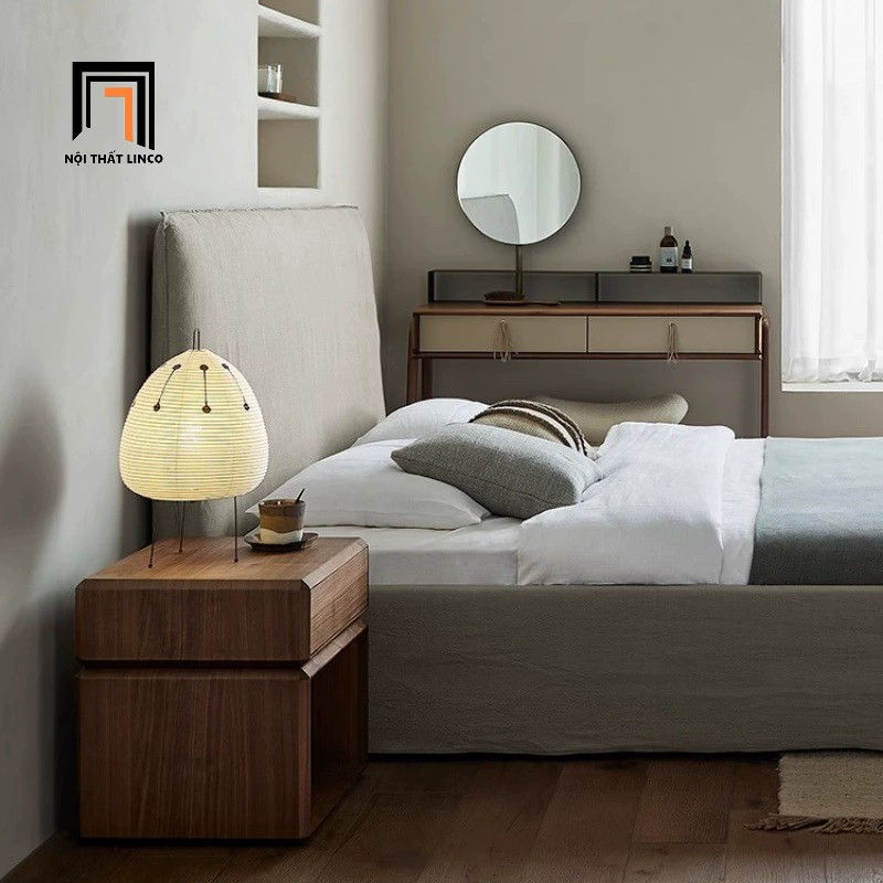 Hình thu nhỏ: Giường ngủ bọc vải xám trắng GN87 Blackarg 1m6 giá rẻ