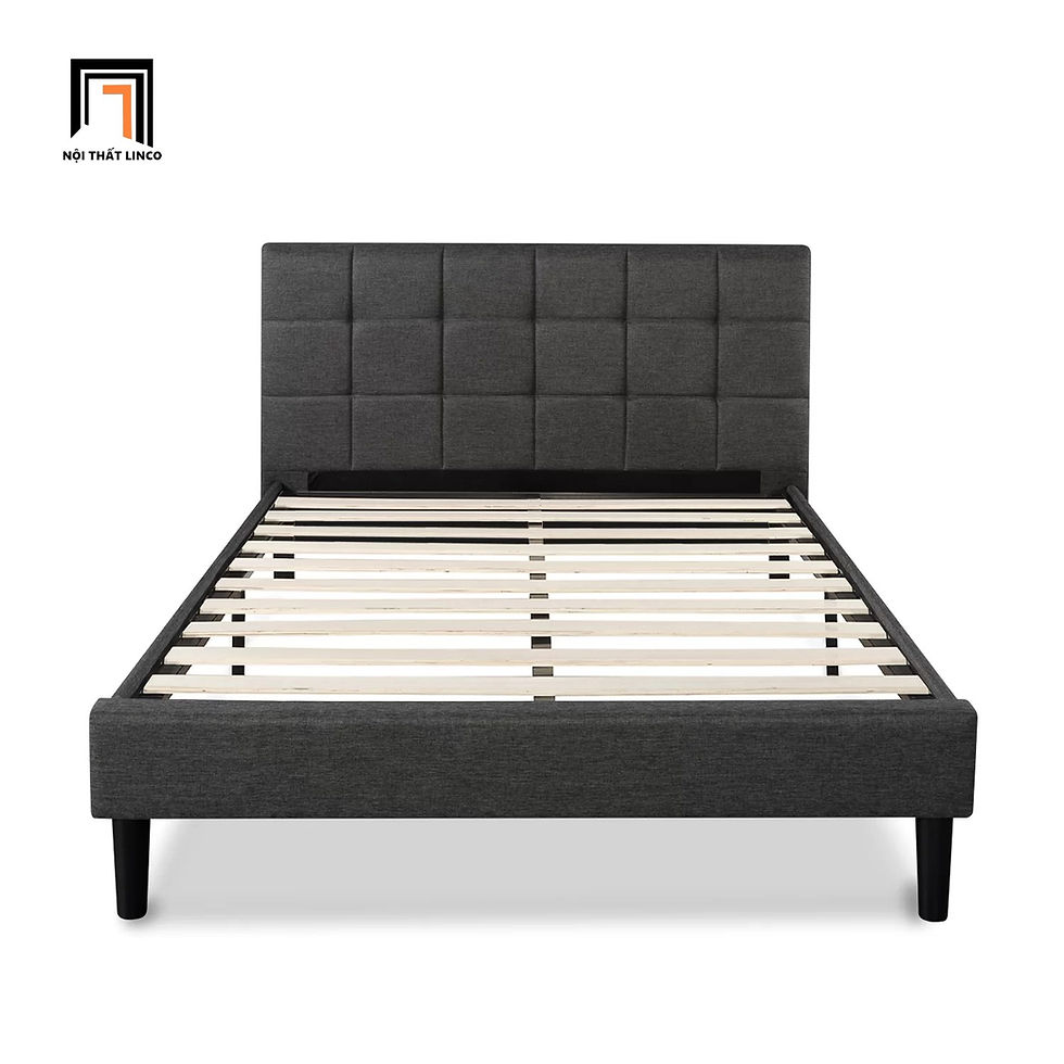 Hình thu nhỏ: Giường ngủ vải nỉ xám 1m6 x 2m GN10 Summons giá rẻ