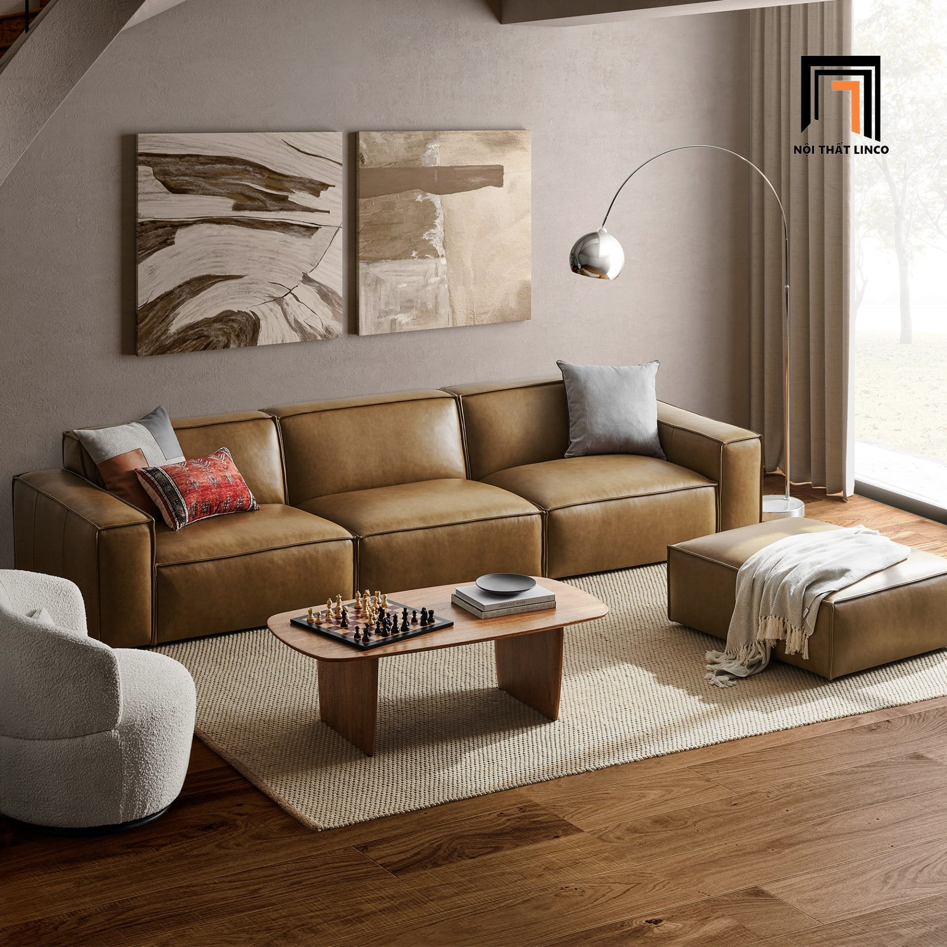 bộ ghế sofa da